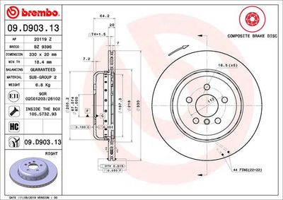 Dischi freno posteriore BMW 3 (G20, G80) 11/18-> / BMW
