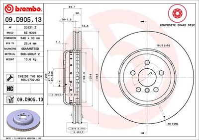 Dischi freno anteriore BMW 3 (G20, G80) 11/18-> / BMW
