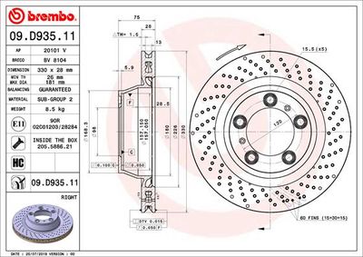 Dischi freno posteriore Porsche 911 (991) 12/11-> / po