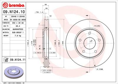 Dischi freno anteriore Chrysler grand voyager V (rt)