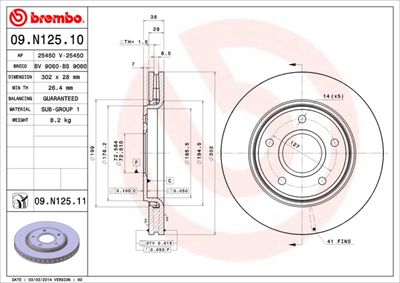 Dischi freno anteriore Chrysler grand voyager V (rt)
