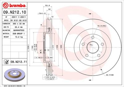 Dischi freno anteriore Jeep grand cherokee III (wh, w