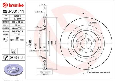 Dischi freno posteriore Tesla model 3 (5YJ3) 01/17->