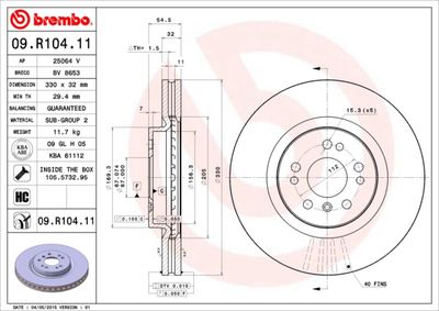 Dischi freno anteriore Mercedes-Benz m-class (W164) 0