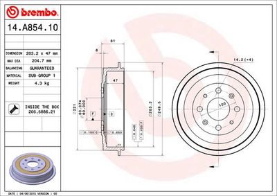 Tamb. f. posteriore Fiat grande Punto (199_) 06/05