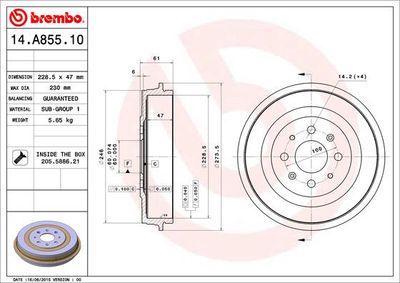 Tamb. f. posteriore Fiat grande Punto (199_) 06/05