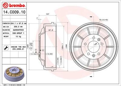 Brembo 14.C009.10 / tamburo freno essential line
