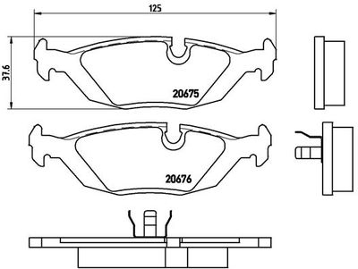 Pastiglie freno posteriore alpina B6 (E21) 03/78-03/83 /