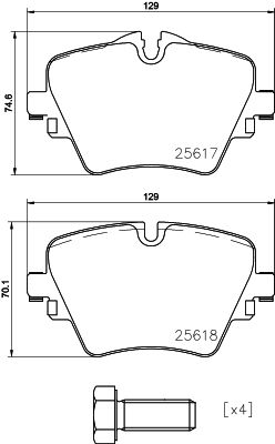 Pastiglie freno anteriore BMW (brilliance) 1 series (F52