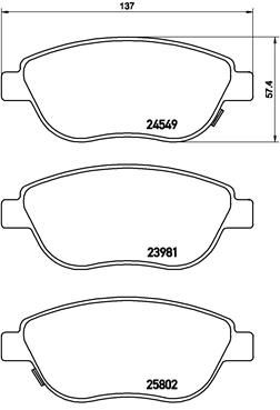 Pastiglie freno anteriore Fiat 500l (351_, 352_) 09/12->