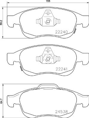 Pastiglie freno anteriore Fiat 500X (334_) 09/14-> / jee