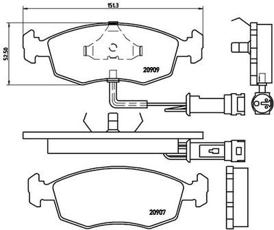 BREMBO P 24 007 / Kit pastiglie freno, Freno a disco PRIME LINE