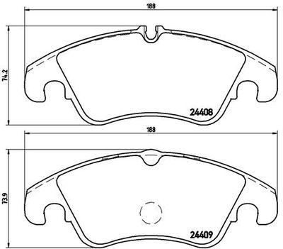 BREMBO P 24 074 / Kit pastiglie freno, Freno a disco PRIME LINE