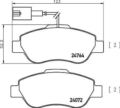 Pastiglie freno anteriore Fiat 500 c (312_) 09/09-> / fo