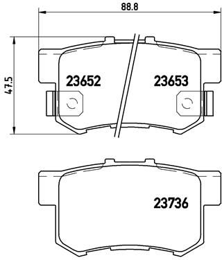 Pastiglie freno posteriore acura rdx 04/06-12/12 / acura