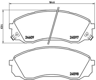 Pastiglie freno anteriore Dodge H100 van 01/07-> / hyund