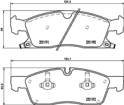Pastiglie freno anteriore Jeep grand cherokee IV (wk, wk