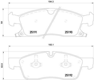 Pastiglie freno anteriore Dodge durango (wd) 12/10-> / j