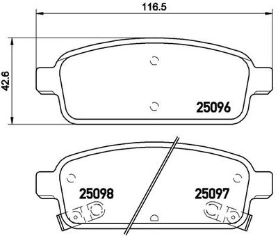 Pastiglie freno posteriore buick (sgm) encore (SJ2) 07/12