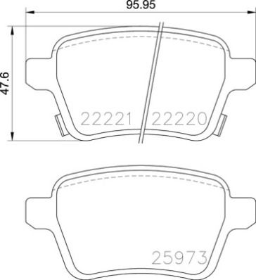 Pastiglie freno posteriore Opel adam (M13) 10/12-02/19 /