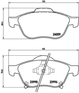 Pastiglie freno anteriore Toyota avensis (_T22_) 09/97-0