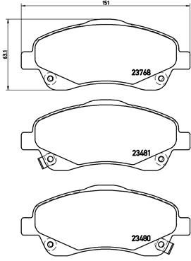 Pastiglie freno anteriore Toyota avensis (_T25_) 03/03-1