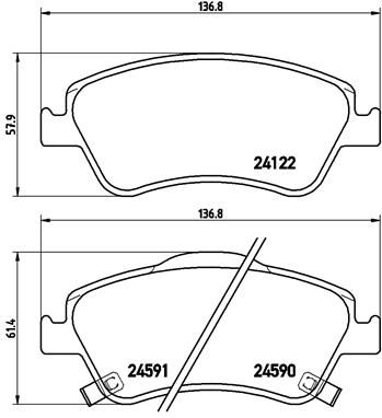 Pastiglie freno anteriore Toyota auris (_E15_) 10/06-09/