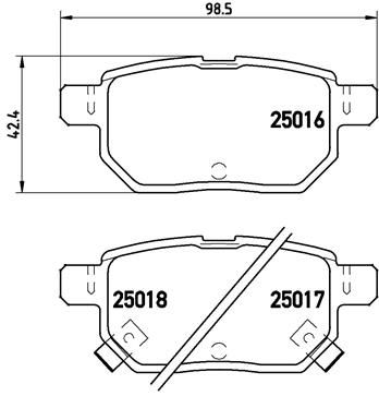 Pastiglie freno posteriore Daihatsu mebius mpv 04/13-> /