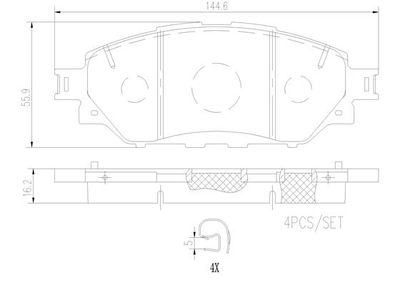 Pastiglie freno anteriore Toyota fortuner (_N15_, _N16_)