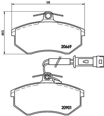 Pastiglie freno anteriore Audi 100 (44, 44Q, C3) 08/82-0