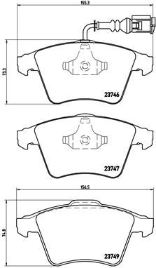 Pastiglie freno anteriore VW Multivan V (7HM, 7HN, 7HF,