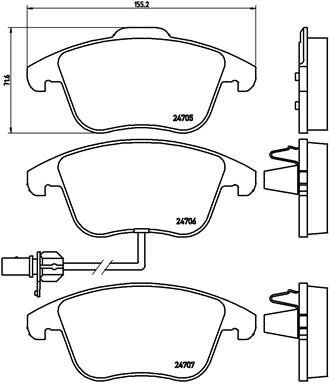 Pastiglie freno anteriore Audi (faw) A4L (B8, 828) 11/08