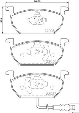 Pastiglie freno anteriore Audi (faw) A3 Limousine (85S,