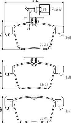 Pastiglie freno posteriore Audi A3 Limousine (8VS, 8VM) 0