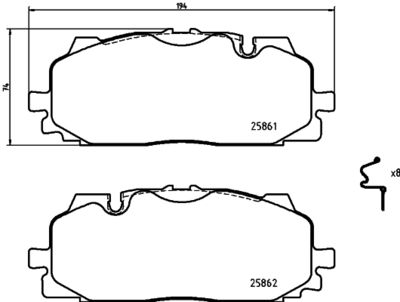 Pastiglie freno anteriore Audi (faw) A6L (C8, 488) 01/19