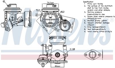 NISSENS 98299 / Valvola ricircolo gas scarico-EGR ** FIRST FIT **