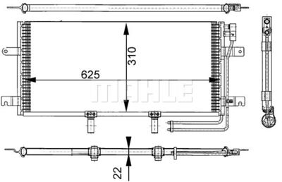 MAHLE AC 332 000S / Condensatore, Climatizzatore BEHR