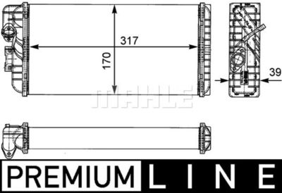MAHLE AH 124 000P / Scambiatore calore, Riscaldamento abitacolo BEHR *** PREMIUM LINE ***