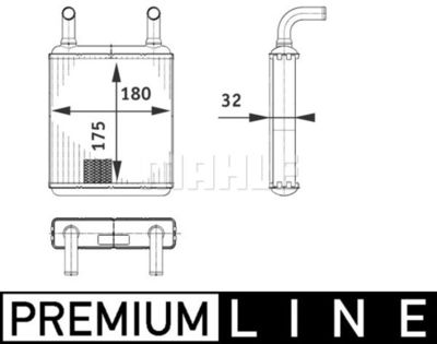 MAHLE AH 132 000P / Scambiatore calore, Riscaldamento abitacolo BEHR *** PREMIUM LINE ***