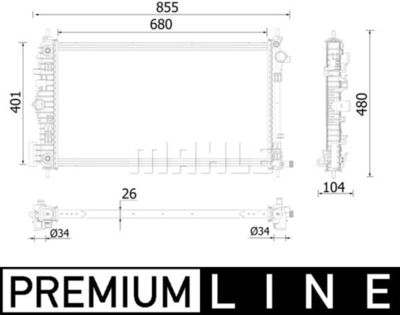 MAHLE CR 2225 000P / Radiatore, Raffreddamento motore BEHR *** PREMIUM LINE ***