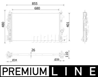 MAHLE CR 928 000P / Radiatore, Raffreddamento motore BEHR *** PREMIUM LINE ***