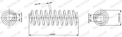 Monroe SP0077 / molla autotelaio monroe oespectrum springs