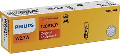 PHILIPS 12061CP Lampadina 12V 2,3W, W2,3W, Lampada con attacco di vetro