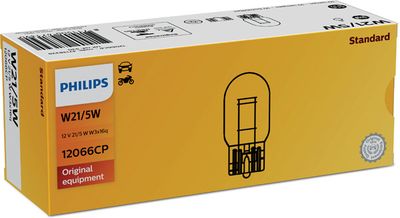 PHILIPS 12066CP Lampadina, Luce stop / Luce posteriore W21/5W, Lampada con attacco di vetro, 12V 21/5W