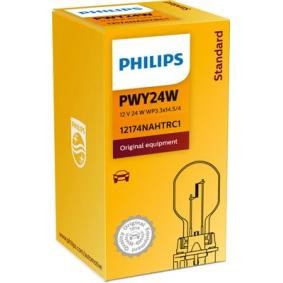 PHILIPS 12174NAHTRC1 Lampadina indicatore direzione giallo 12V 24W, PWY24W