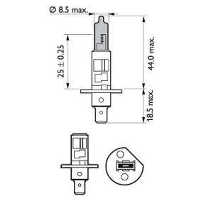 PHILIPS 12258WVUSM Lampadina, faro di profondità H1 12V 55WAlogeno