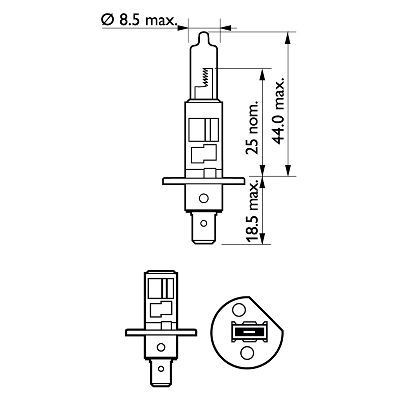 PHILIPS 12258XVPS2 Lampadina, faro di profondità H1 12V 55WAlogeno