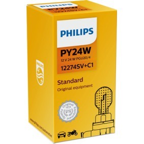 PHILIPS SilverVision 12274SV+C1 Lampadina indicatore direzione argento 12V 24W, PY24W