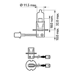 PHILIPS 12336PRC1 Lampadina, faro di profondità H3 12V 55W3200K Alogeno Vision