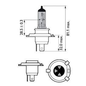 PHILIPS 12342WVUSM Lampadina, faro di profondità H4 12V 60/55W4200K Alogeno